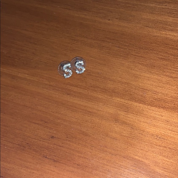 Diamond “S” Earrings - Picture 5 of 6